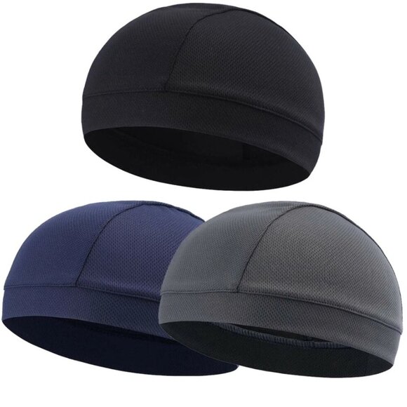 3x Helmet Liner Skull Cap Beanie Sweat Wicking Cycling Sport Quick-dry Hat Wrap - Picture 10 of 10